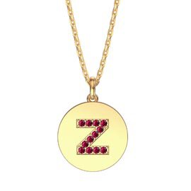 Charisma Ruby Pave 18ct Gold Vemeil Alphabet Pendant Z
