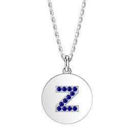 Charisma Sapphire Pave Platinum plated Silver Alphabet Pendant Z