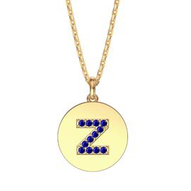Charisma Sapphire Pave 18ct Gold Vemeil Alphabet Pendant Z