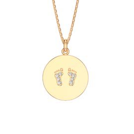 Charisma Moissanite 18ct Gold Vermeil Baby Feet Pendant