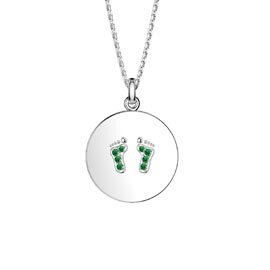 Charisma Emerald Platinum plated Silver Baby Feet Pendant