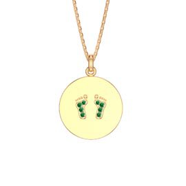 Charisma Emerald 18ct Gold Vermeil Baby Feet Pendant