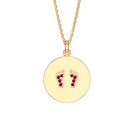 Charisma Ruby 18ct Gold Vermeil Baby Feet Pendant