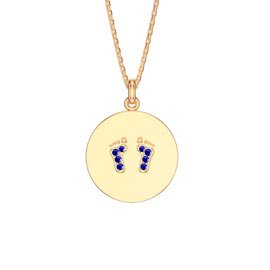 Charisma Sapphire 18ct Gold Vermeil Baby Feet Pendant