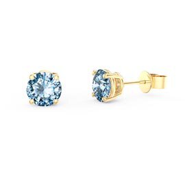 Charisma 1ct Swiss Blue Topaz 18ct Yellow Gold Vermeil Stud Earrings