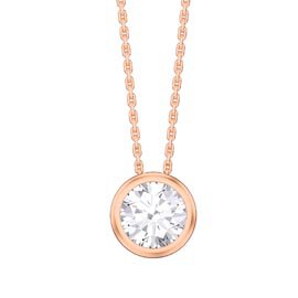 Infinity 1.0ct White Sapphire Solitaire 18ct Rose Gold Vermeil Bezel Pendant