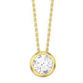 Infinity 1.0ct White Sapphire Solitaire 18ct Gold Vermeil Bezel Pendant