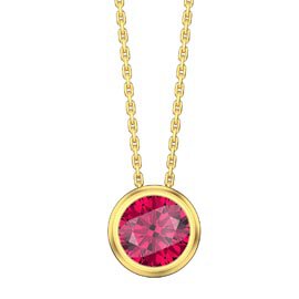 Infinity 1.0ct Ruby Solitaire 18ct Gold Vermeil Bezel Pendant