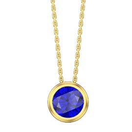 Infinity 1.0ct Sapphire Solitaire 18ct Gold Vermeil Bezel Pendant