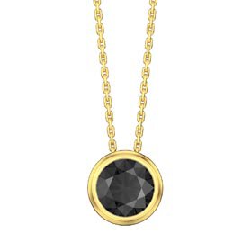 Infinity 1.0ct Onyx Solitaire 18ct Gold Vermeil Bezel Pendant