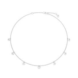 Charisma Moissanite Platinum plated Silver Drop Choker Necklace