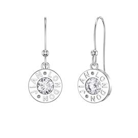Charisma Moissanite Platinum plated Silver Dainty Drop Earrings