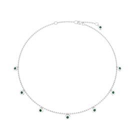 Charisma Emerald Platinum plated Silver Drop Choker Necklace