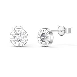 Charisma Moissanite Platinum plated Silver Dainty Stud Earrings