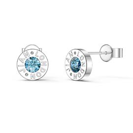 Charisma Topaz Platinum plated Silver Dainty Stud Earrings