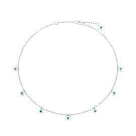 Charisma Peridot Platinum plated Silver Drop Choker Necklace