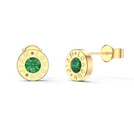 Charisma Emerald 18ct Gold Vermeil Dainty Stud Earrings