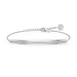 Unity White Sapphire Platinum plated Silver Line Bracelet