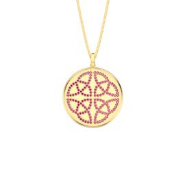 Charisma Ruby Celtic Knot 18ct Gold Vermeil Large Round Locket