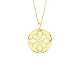 Charisma White Sapphire Infinity Knot 18ct Gold Vermeil Large Round Locket
