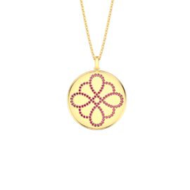 Charisma Ruby Infinity Knot 18ct Gold Vermeil Large Round Locket