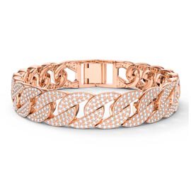 Infinity White Sapphire 18ct Rose Gold Vermeil Pave Link Bracelet
