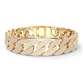 Infinity White Sapphire 18ct Gold Vermeil Pave Link Bracelet