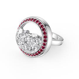 SnowDome 1ct Diamond Ruby Pave 14ct Gold Ring
