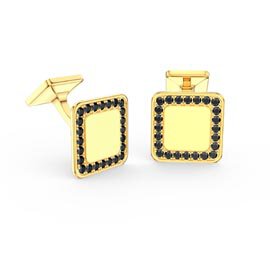 Signature Onyx 9ct Yellow Gold Cushion Cufflinks