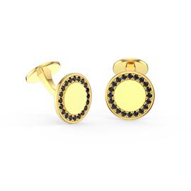 Signature Onyx 9ct Yellow Gold Round Cufflinks