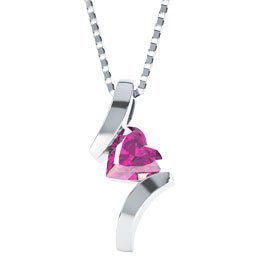 Combinations Pink Sapphire Heart Pendant