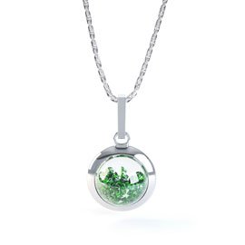 SnowDome 2ct Stardust Emerald Sapphire Dome Pendant