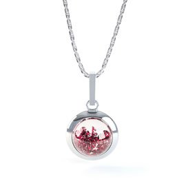 SnowDome 1ct Stardust Ruby Sapphire Dome Pendant