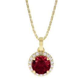 Eternity 0.5ct Ruby Halo 18ct Gold Vermeil Pendant