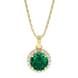 Eternity 0.5ct Emerald Halo 18ct Gold Vermeil Pendant