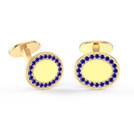 Signature Sapphire 9ct Yellow Gold Oval Cufflinks