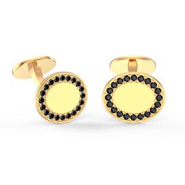 Signature Onyx 9ct Yellow Gold Oval Cufflinks