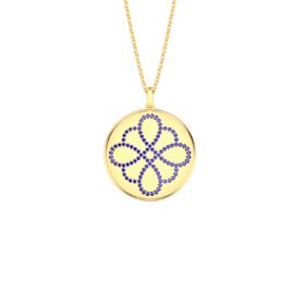 Charisma Sapphire Infinity Knot 18ct Gold Vermeil Large Round Locket