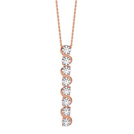Infinity White Sapphire 18ct Rose Gold Vermeil S Bar Pendant Necklace