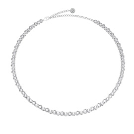 Infinity 20ct Moissanite Platinum Plated Silver S Bar Tennis Necklace
