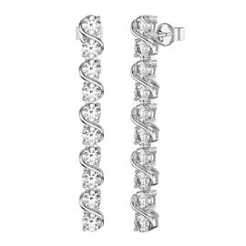 Infinity Moissanite Platinum Plated Silver S Bar Earrings