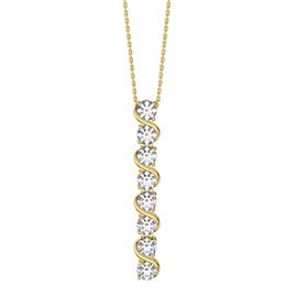 Infinity White Sapphire 18ct Gold Vermeil S Bar Pendant Necklace
