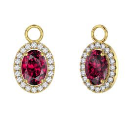 Eternity 1.5ct Ruby Oval Halo 18ct Gold Vermeil Interchangeable Earring Drops