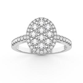 Stardust Lab Diamond Oval Halo 9ct White Gold Engagement Ring