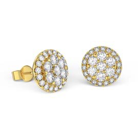 Stardust Lab Diamond 9ct Yellow Gold Halo Earring Jacket Set