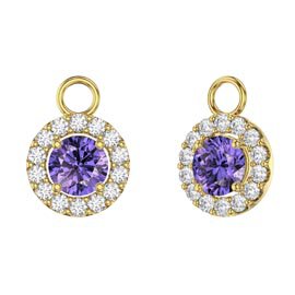 Eternity 1ct Amethyst Halo 18ct Gold Vermeil Interchangeable Earring Drops