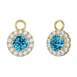 Eternity 1ct Swiss Blue Topaz Halo 18ct Gold Vermeil Interchangeable Earring Drops