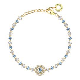 Fusion Aquamarine 18ct Gold Vermeil Tennis Bracelet
