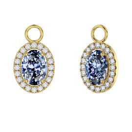 Eternity 1.5ct Aquamarine Oval Halo 18ct Gold Vermeil Interchangeable Earring Drops