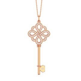 Moissanite Infinity 18ct Rose Gold Vermeil Key Pendant